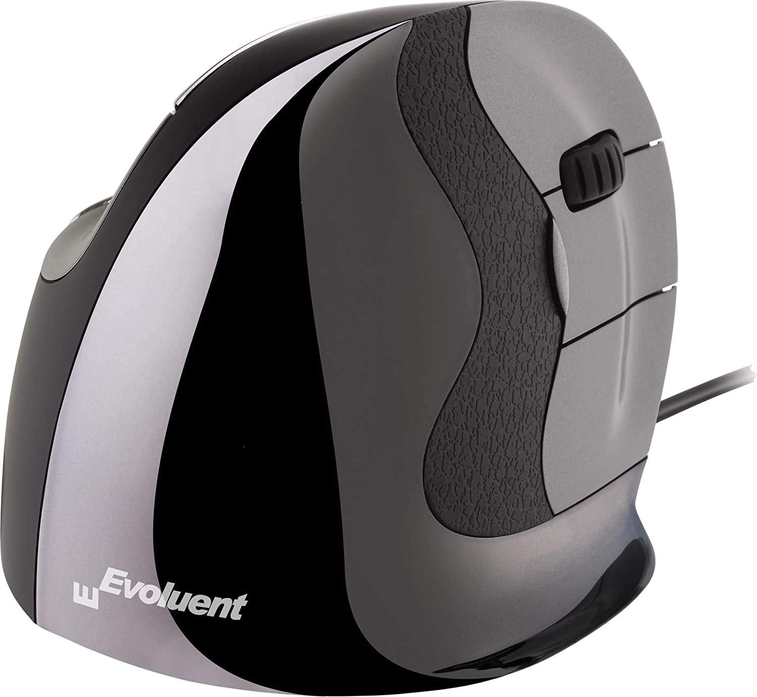 Evoluent Vertical Mouse D Large (Vmdl)   Ergonomic Wired Mouse For Laptop And Pc With Jestik Microfiber Cloth